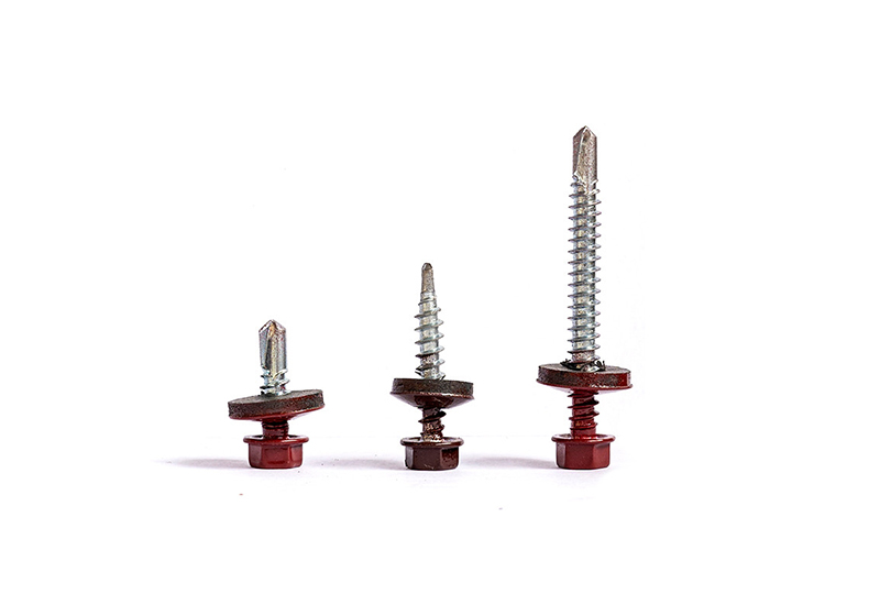 Painted hex head self drilling screw